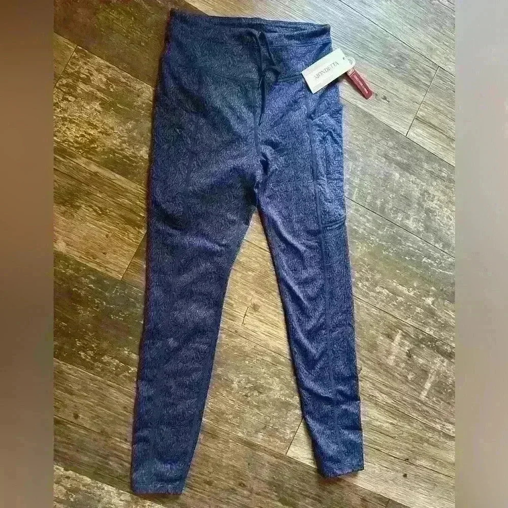 Mondetta Cold Gear Women’s Ocean Cavern Blue Leggings Pants size small S